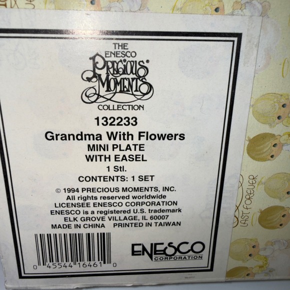 VTG Precious Moments Grandma With Flowers Mini Plate Easel 132233 Vintage 1994 - Picture 4 of 7